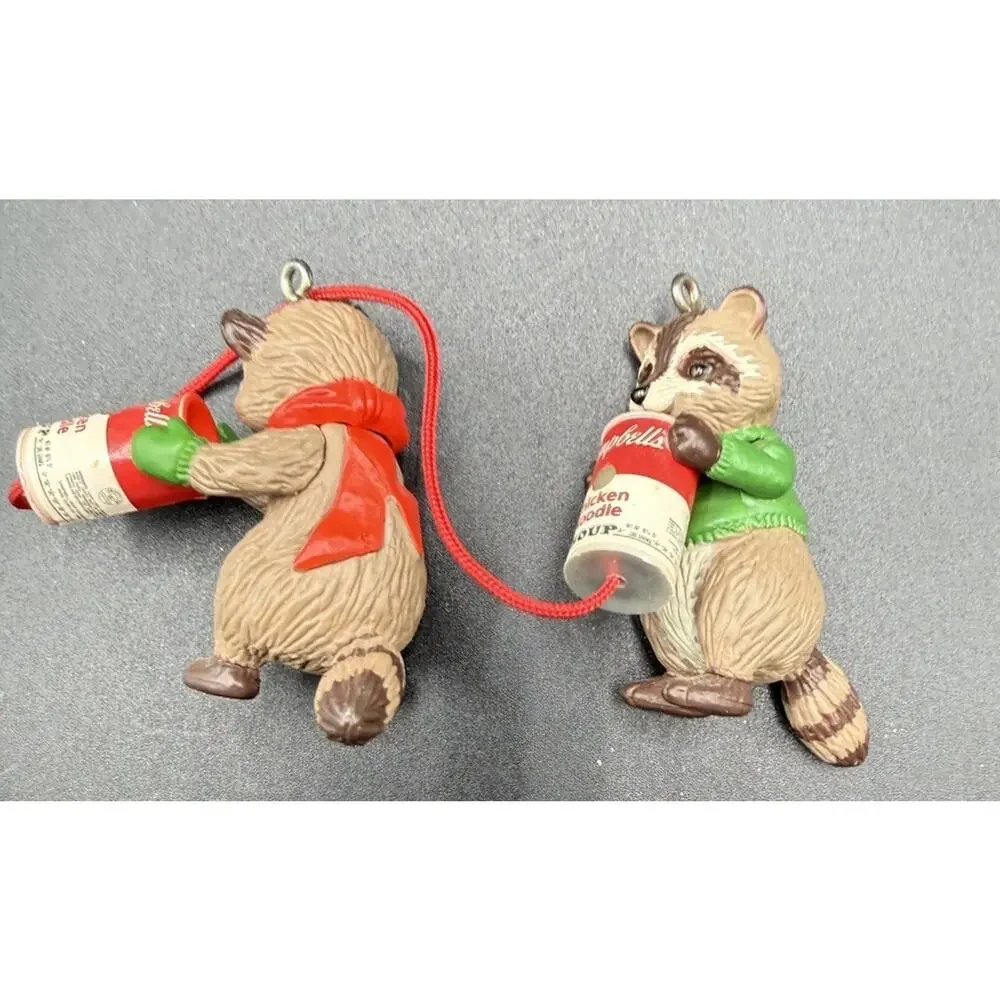 Hallmark Ornament 1988 Raccoons Campbell’s Party Line Christmas Ornament Lo16